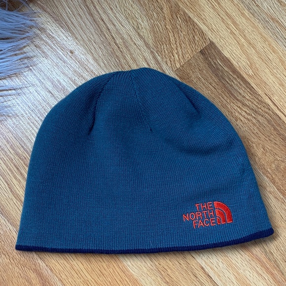 The North Face Dark Blue Knit Beanie Reversible Unisex - Picture 3 of 7